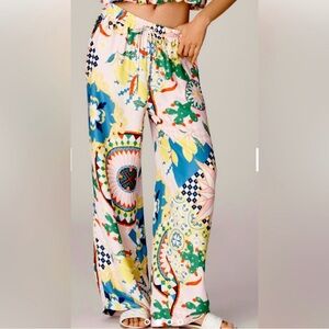Anthropologie Maeve Multicolor Wide Leg Pants